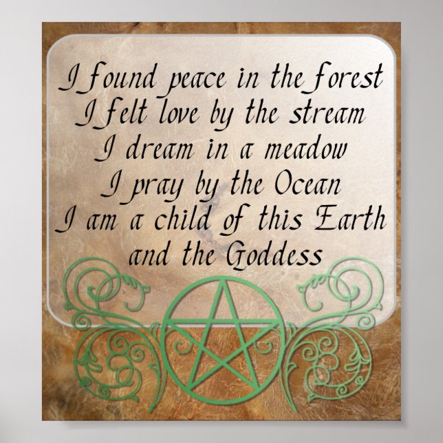 Póster Hermoso poema de Wiccan (Frente)