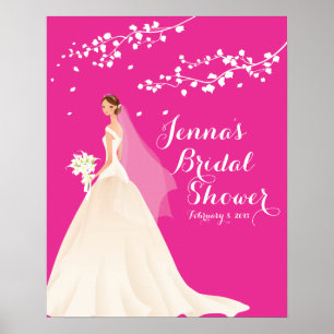 Póster Hermoso Poster Chci Pink Bride Bridal Bridal Showe