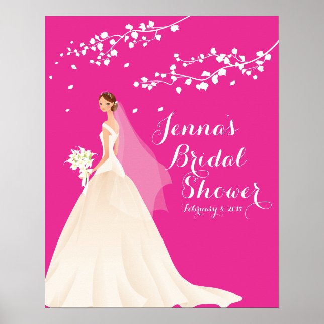 Póster Hermoso Poster Chci Pink Bride Bridal Bridal Showe (Frente)
