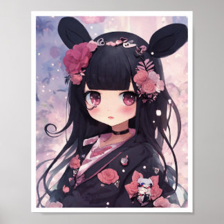 Póster Hermoso Poster Chica de estilo anime