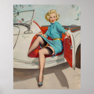 Póster Hermoso Poster Chica Vintage Pin Up