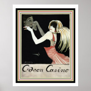 Póster Hermoso Poster de anuncios de Art Deco Vintage Cae