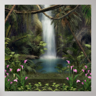 Póster Hermoso poster de cascada