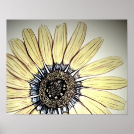 Póster Hermoso Poster de Diseño de Flores esbozado a mano