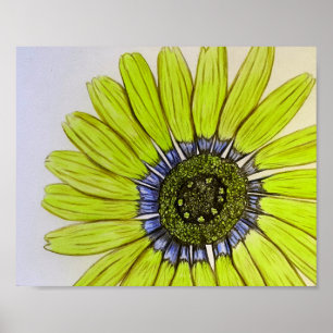 Póster Hermoso Poster de Diseño de Flores esbozado a mano