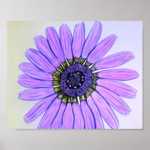 Póster Hermoso Poster de Diseño de Flores esbozado a mano