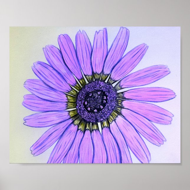 Póster Hermoso Poster de Diseño de Flores esbozado a mano (Frente)