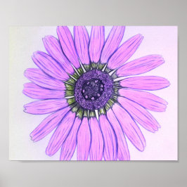 Póster Hermoso Poster de Diseño de Flores esbozado a mano