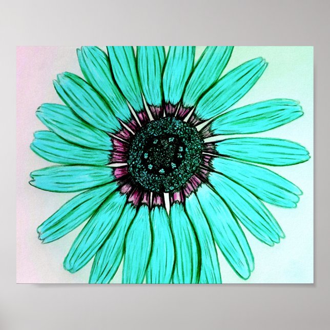 Póster Hermoso Poster de Flor esbozado a mano (Frente)