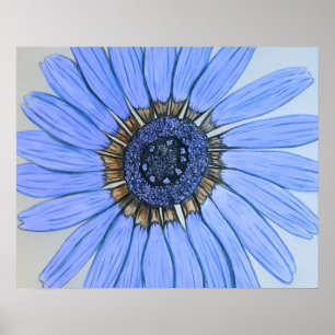 Póster Hermoso Poster de Flor esbozado a mano