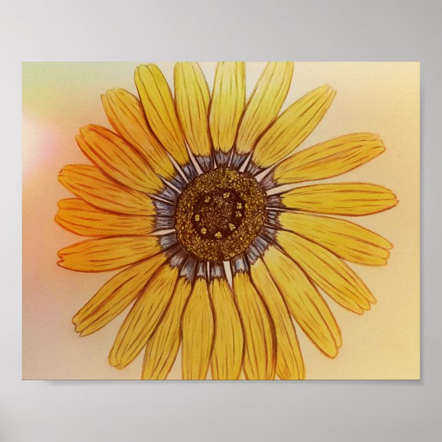 Póster Hermoso Poster de Flor esbozado a mano (Frente)