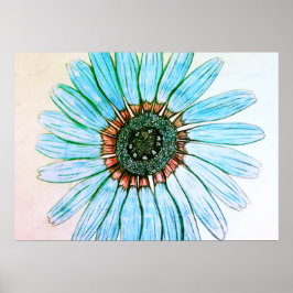 Póster Hermoso Poster de flores esbozado por la mano