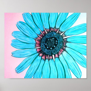 Póster Hermoso Poster de flores esbozado por la mano