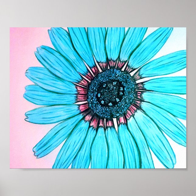 Póster Hermoso Poster de flores esbozado por la mano (Frente)