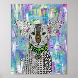 Póster Hermoso Poster de gato oriental Shorthair