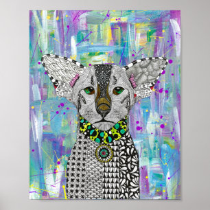 Póster Hermoso Poster de gato oriental Shorthair