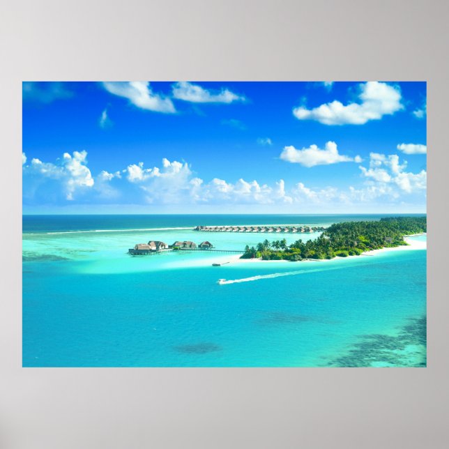 Póster Hermoso Poster de las Islas Maldivas (Frente)