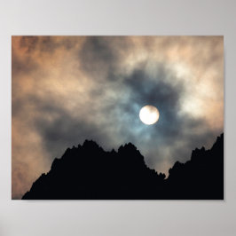 Póster Hermoso poster de ráfagas en la nube