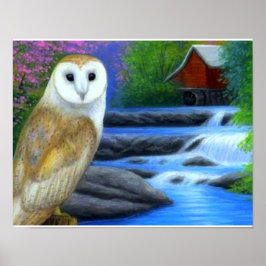 Póster hermoso poster natural de búho