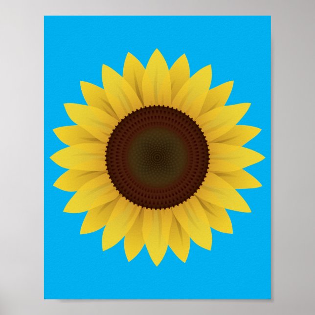Póster Hermoso Poster veraniego de girasol (Frente)