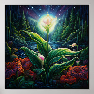 Póster Hermoso ramo de flores de cumpleaños brillantes Li