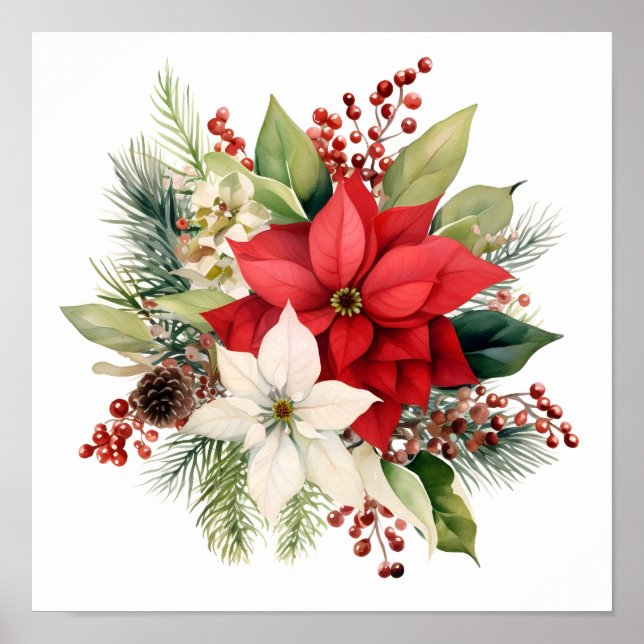 Póster Hermoso ramo de flores de Navidades (Frente)