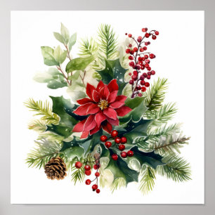 Póster Hermoso ramo de flores de Navidades