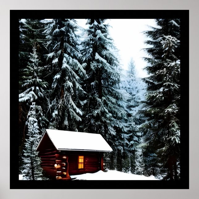 Póster Hermoso Resumen Pequeña Cabina De Invierno (Frente)