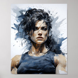 Póster Hermoso Retrato De Bodybuilder Femenino