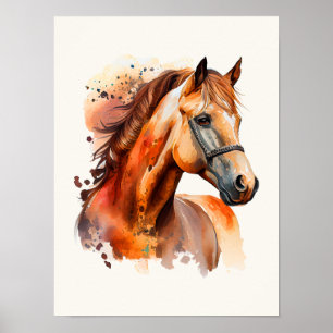 Póster Hermoso retrato de caballo de Sorrel