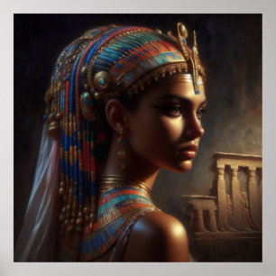 Póster Hermoso retrato de reina egipcia antigua