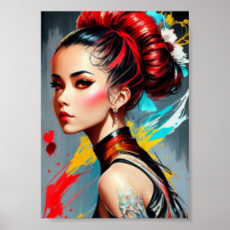 Póster Hermoso retrato femenino