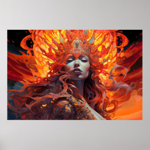 Póster Hermoso retrato femenino encantador