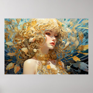 Póster Hermoso retrato femenino encantador