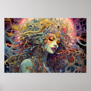 Póster Hermoso retrato femenino encantador