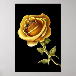 Póster Hermoso Rosa de oro