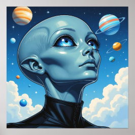 Póster Hermoso ser extraterrestre