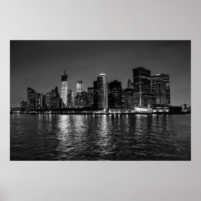 Póster Hermoso Skyline Manhattan en Nueva York (Frente)