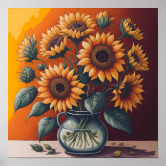 Póster Hermoso Sunflower