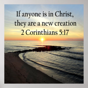 PÓSTER HERMOSO SUNRISE 2 CORINTHIANS 5:17 DISEÑO