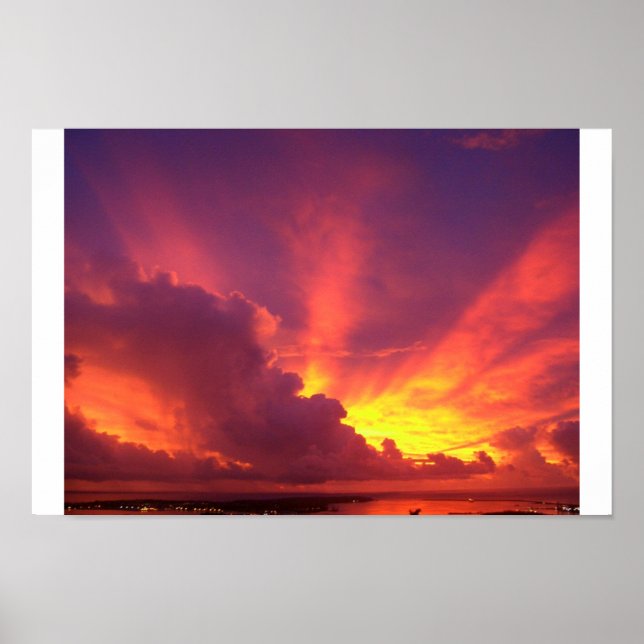 Póster Hermoso Sunset de Guam (Frente)
