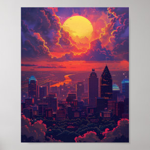 Póster Hermoso Sunset Louisville Kentucky USA