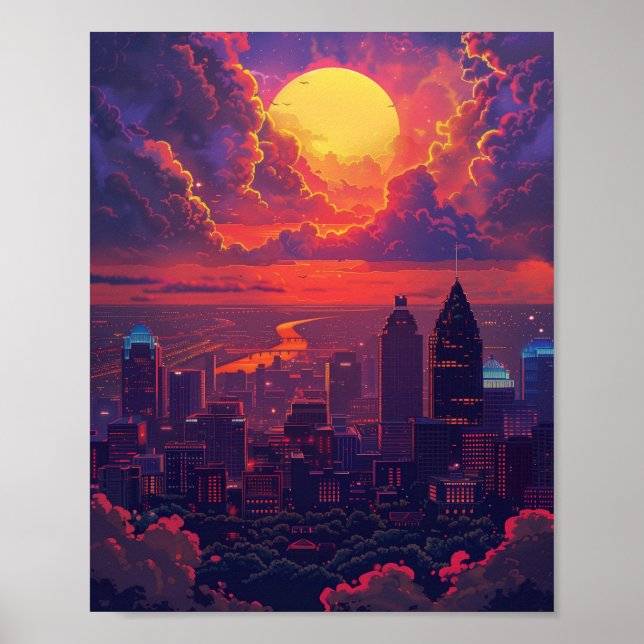 Póster Hermoso Sunset Louisville Kentucky USA (Frente)