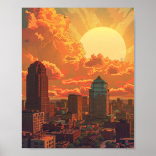 Póster Hermoso Sunset Memphis Tennessee USA