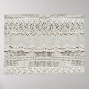 Póster Hermoso, sutil, blanco lacado textil cerca. 