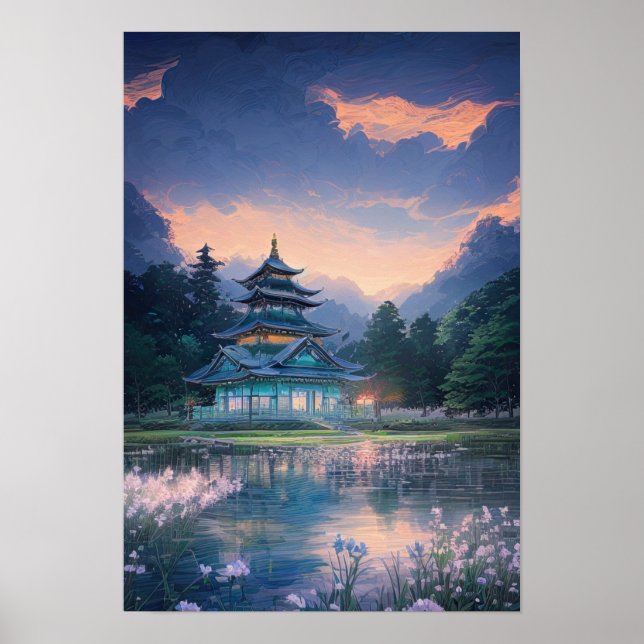 Póster Hermoso templo de Azure (Frente)