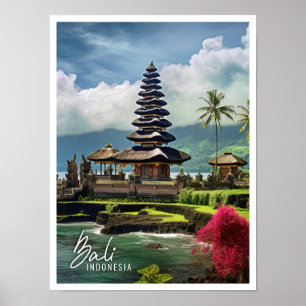 Póster Hermoso templo de Bali Indonesia