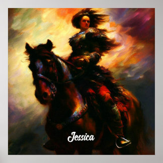 Póster Hermoso Valkyrie a caballo