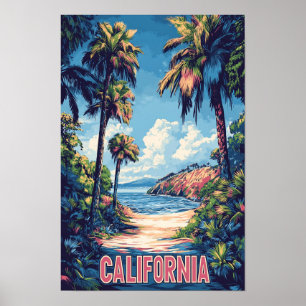 Póster Hermoso viaje al Ilustracion de California en Esta