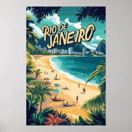 Póster Hermoso viaje de Río de Janeiro Brasil